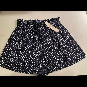 Navy Polka Dot Shorts, Dress Shorts, Size S, NWT